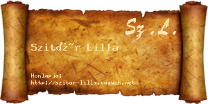Szitár Lilla névjegykártya